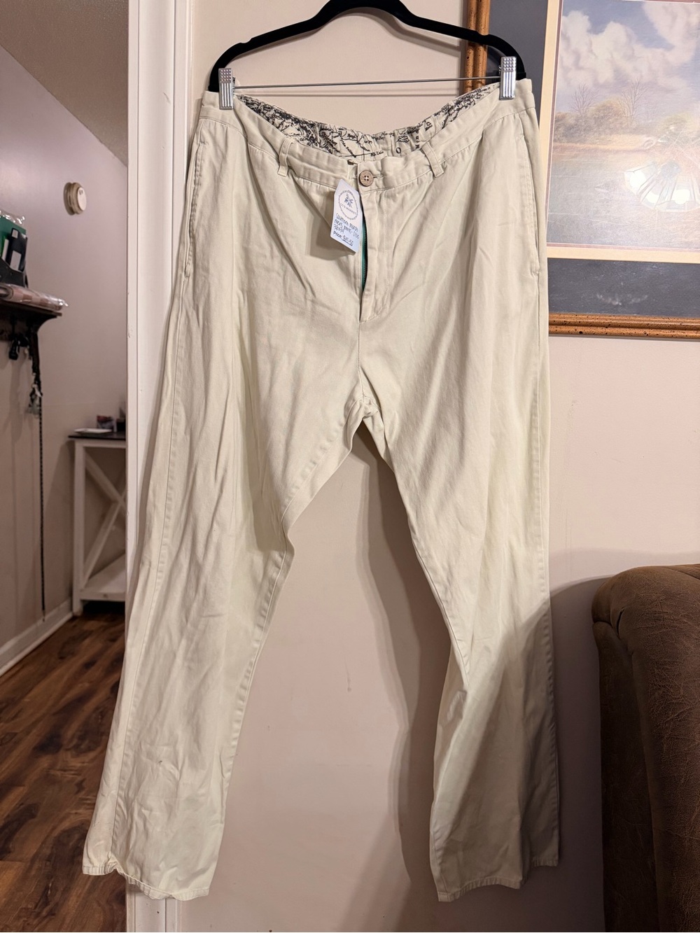 Southern Marsh Men's Casual Straight-Leg Pants in Off-White